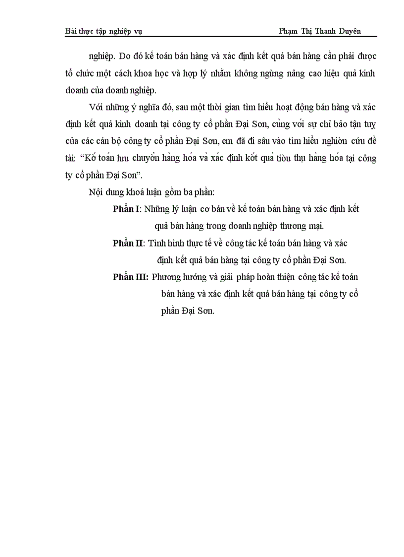 image for page Kế toán lưu chuyển hàng hóa và xác định kết quả tiêu thụ hàng hóa tại công ty cổ phần Đại Sơn