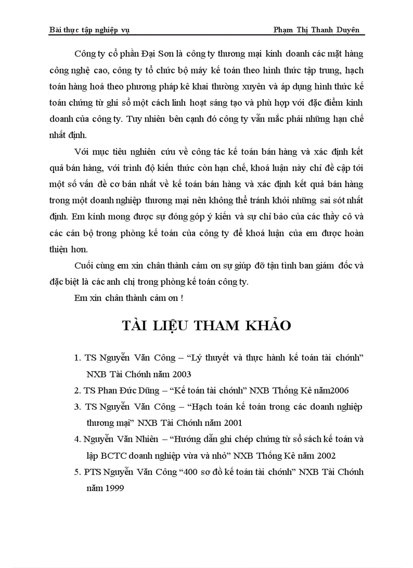 image for page Kế toán lưu chuyển hàng hóa và xác định kết quả tiêu thụ hàng hóa tại công ty cổ phần Đại Sơn