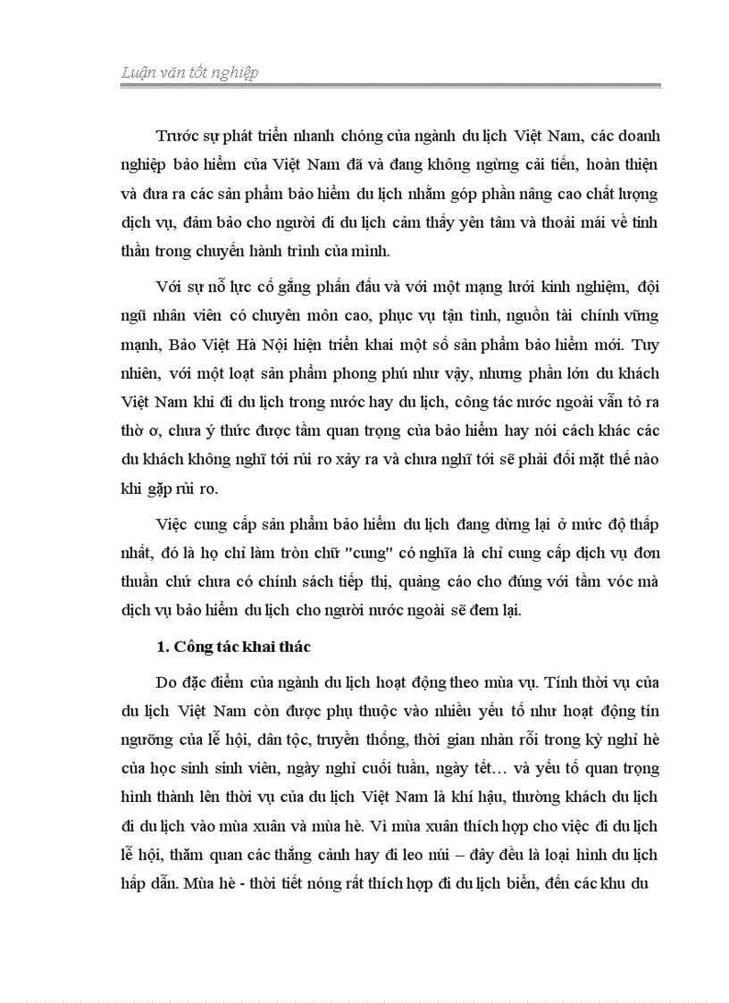 image for page Thực trạng triển khai nghiệp vụ bảo hiểm du lịch tại Bảo Việt Hà Nội giai đoạn 2002 – 2006