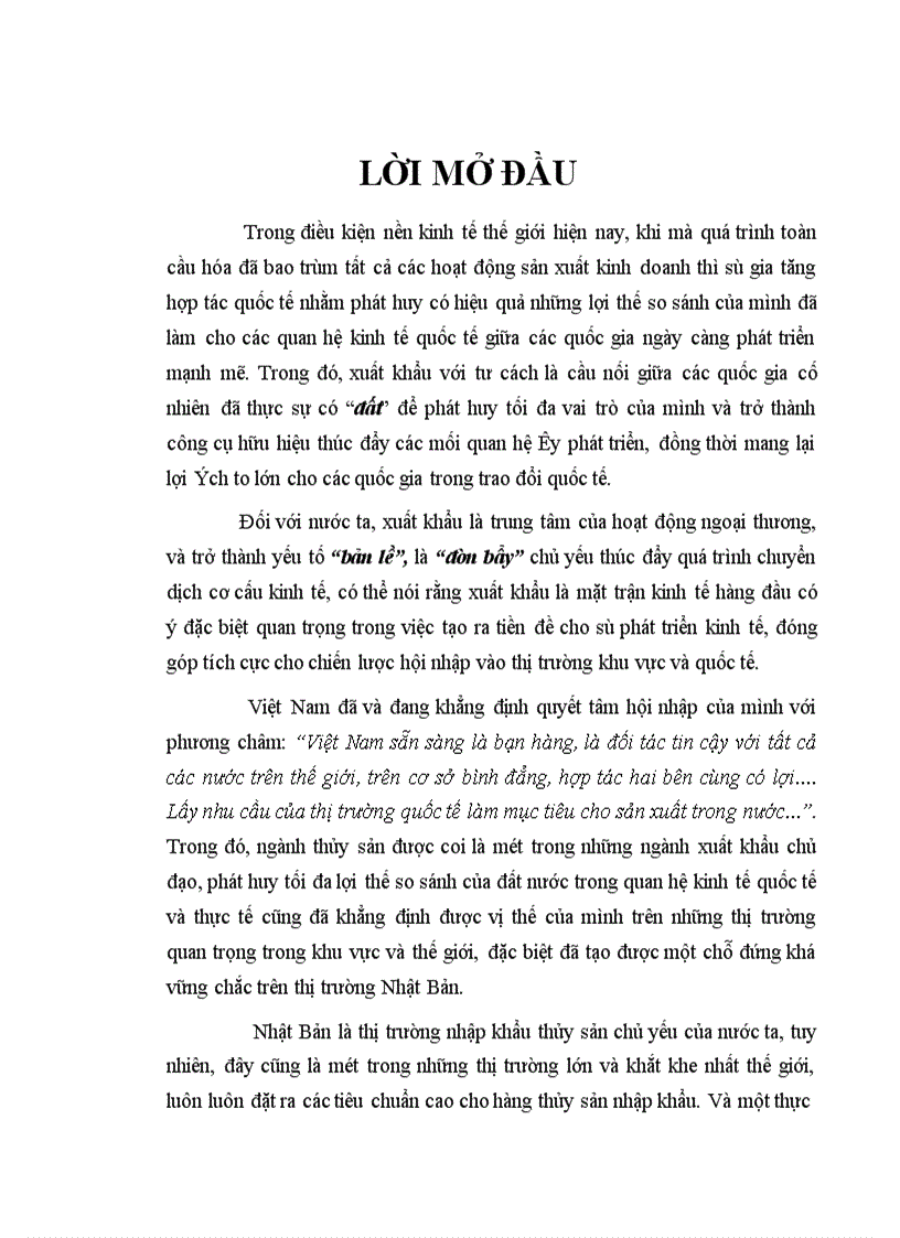 image for page Xuất khẩu hàng thuỷ sản của Việt Nam sang thị trường Nhật Bản từ 1995 đến nay - Thực trạng và giải pháp