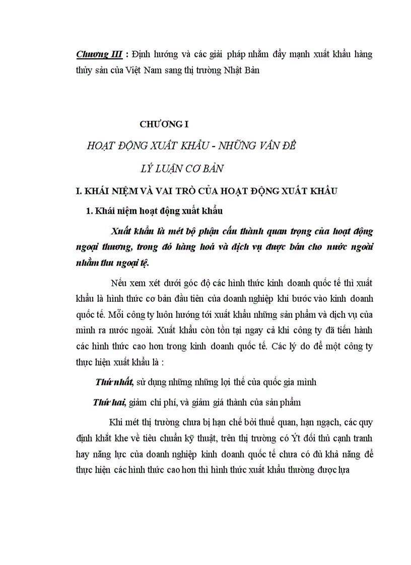 image for page Xuất khẩu hàng thuỷ sản của Việt Nam sang thị trường Nhật Bản từ 1995 đến nay - Thực trạng và giải pháp