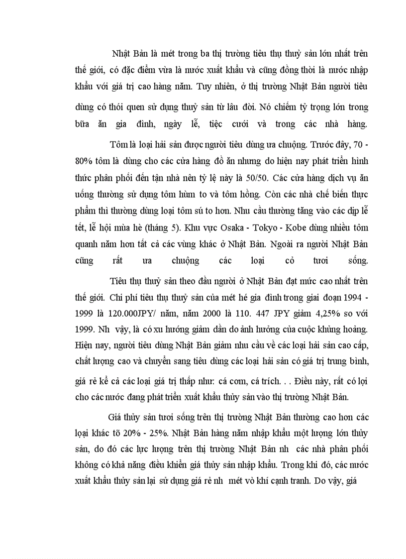 image for page Xuất khẩu hàng thuỷ sản của Việt Nam sang thị trường Nhật Bản từ 1995 đến nay - Thực trạng và giải pháp