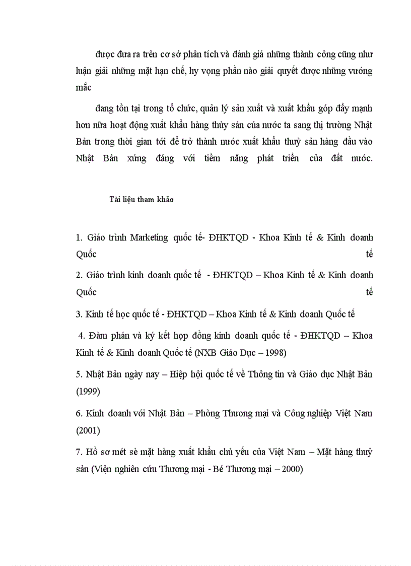 image for page Xuất khẩu hàng thuỷ sản của Việt Nam sang thị trường Nhật Bản từ 1995 đến nay - Thực trạng và giải pháp