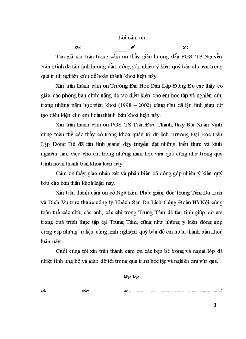 image for page Giải pháp phát triển hoạt động kinh doanh lữ hành của Trung Tâm du lịch và dịch vụ thuộc Công ty khách sạn – du lịch công đoàn Hà Nội