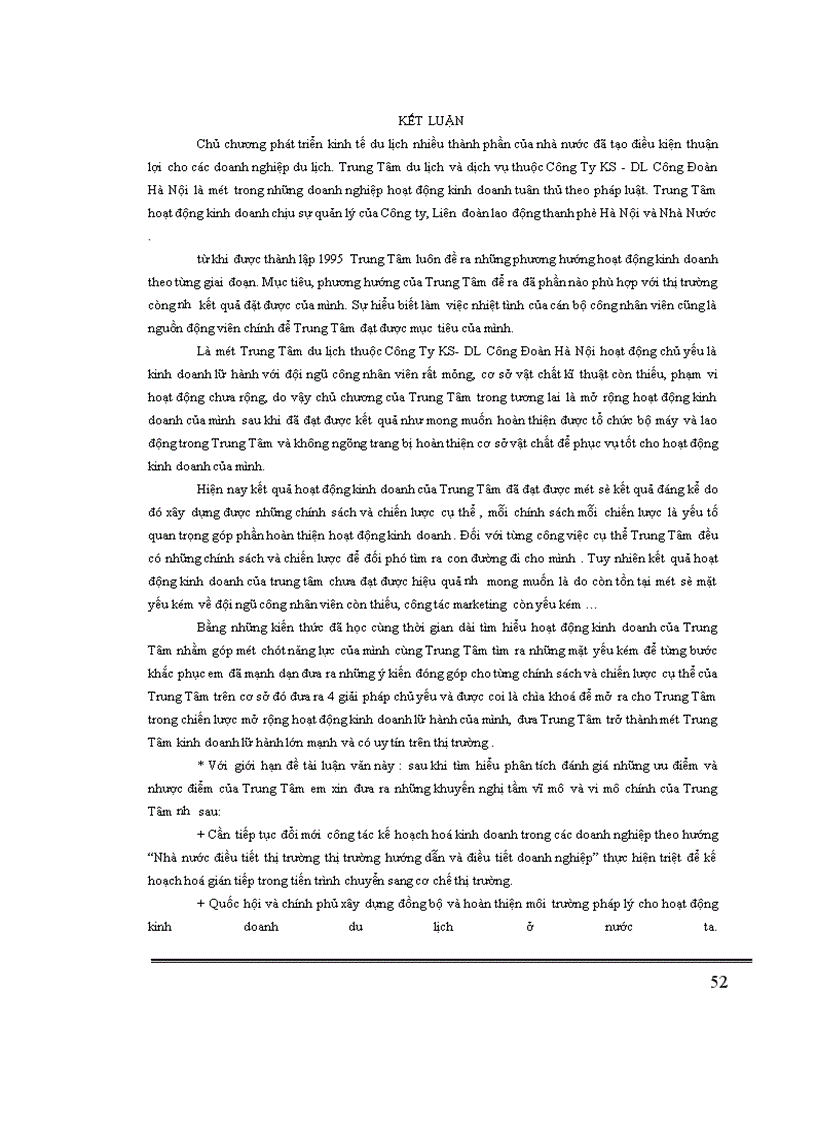 image for page Giải pháp phát triển hoạt động kinh doanh lữ hành của Trung Tâm du lịch và dịch vụ thuộc Công ty khách sạn – du lịch công đoàn Hà Nội