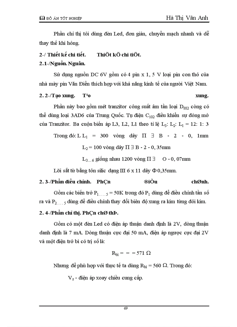 image for page Thiết kế máy điện châm dùng dao động nghẹt
