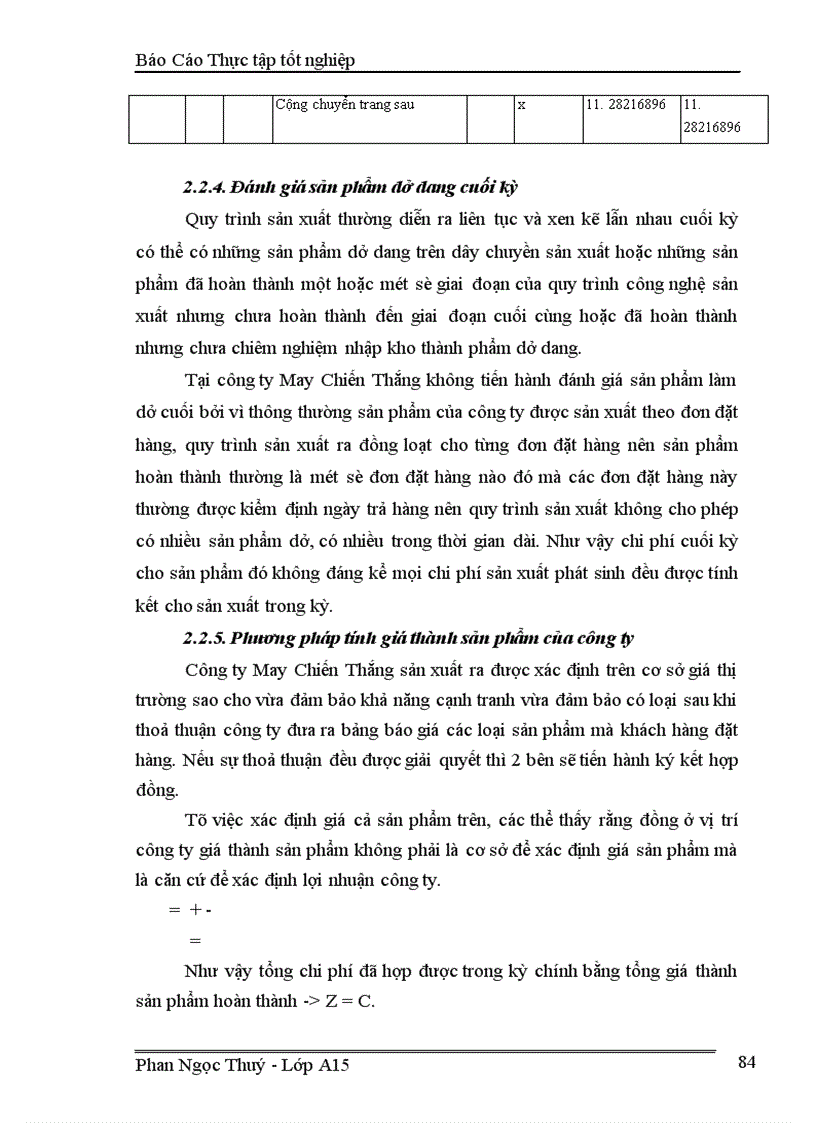 image for page Kế toán chi phí sản xuất và tính giá thành sản phẩm tại Công ty may Chiến Thắng