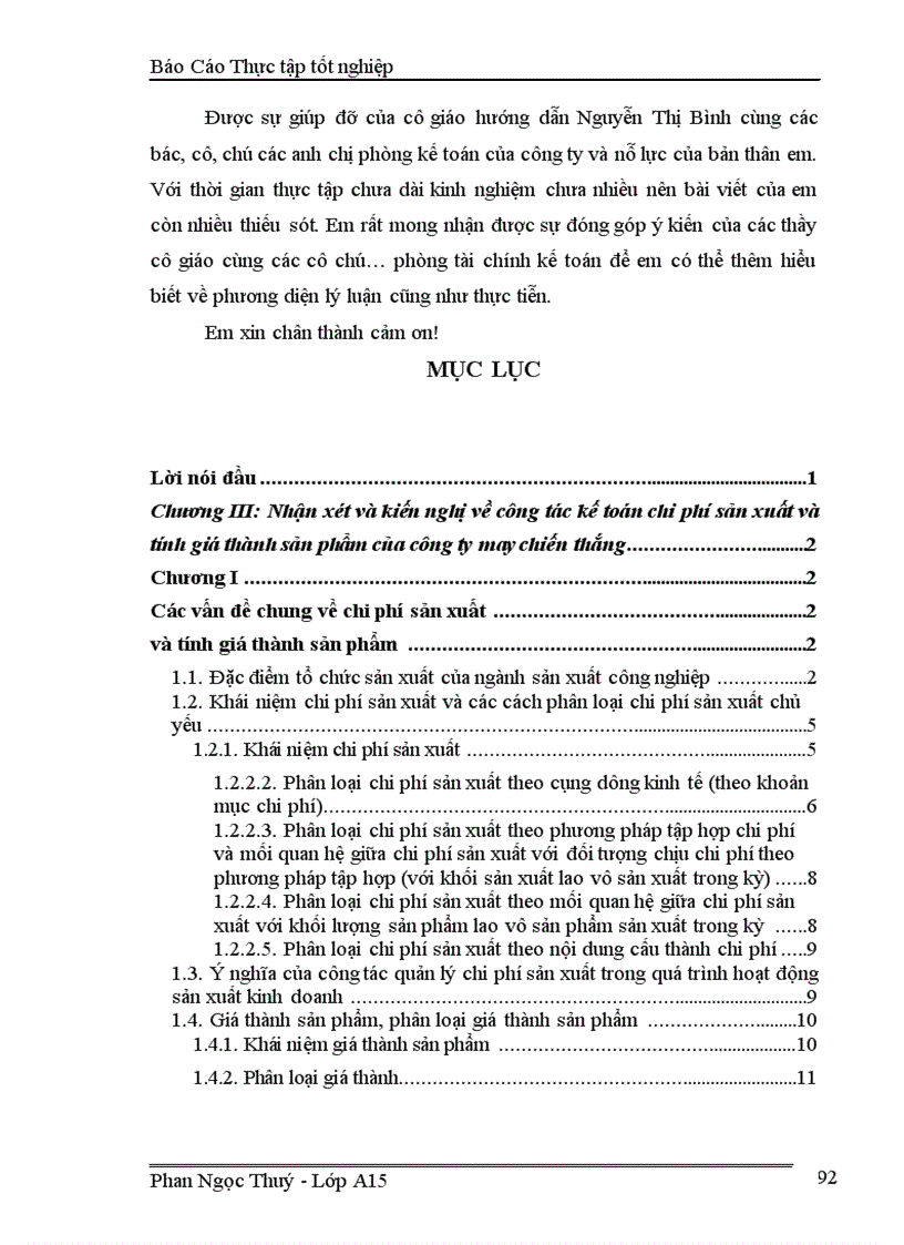 image for page Kế toán chi phí sản xuất và tính giá thành sản phẩm tại Công ty may Chiến Thắng