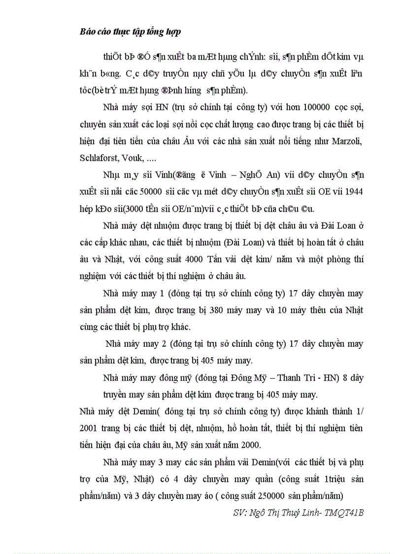 image for page Báo cáo thực tập tại Công ty Dệt May Hà Nội