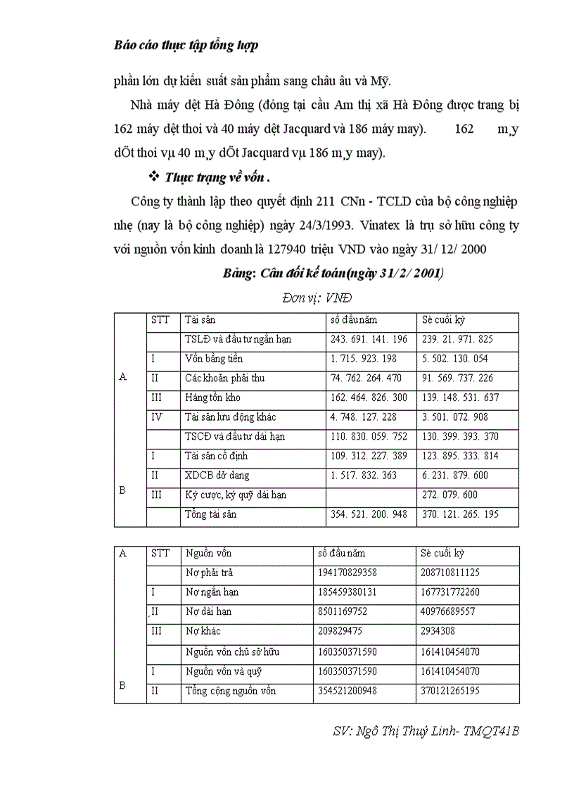 image for page Báo cáo thực tập tại Công ty Dệt May Hà Nội
