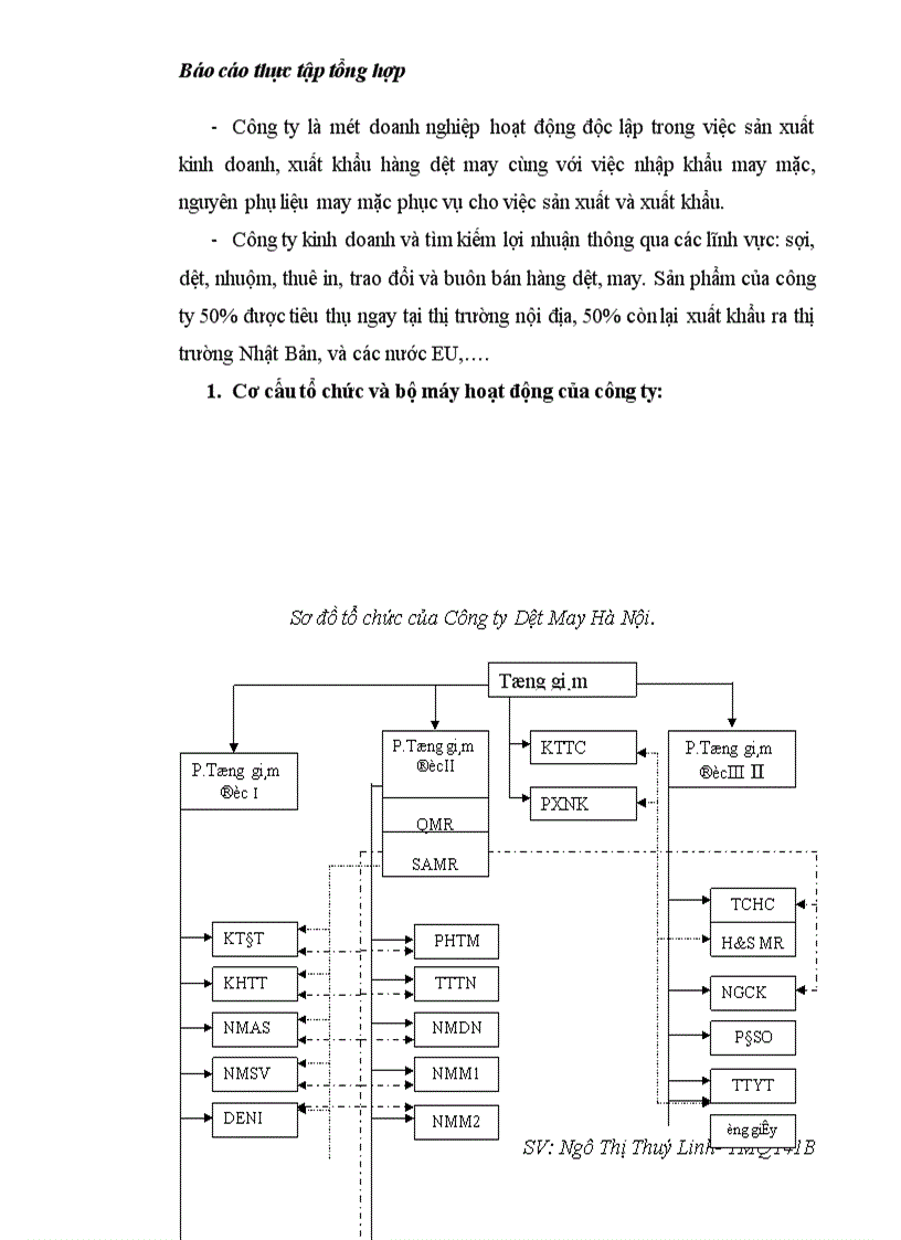 image for page Báo cáo thực tập tại Công ty Dệt May Hà Nội