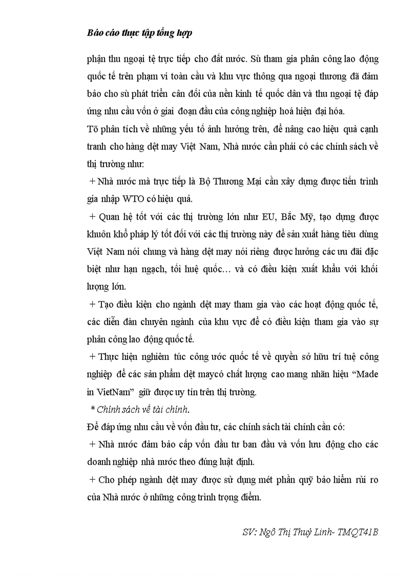 image for page Báo cáo thực tập tại Công ty Dệt May Hà Nội