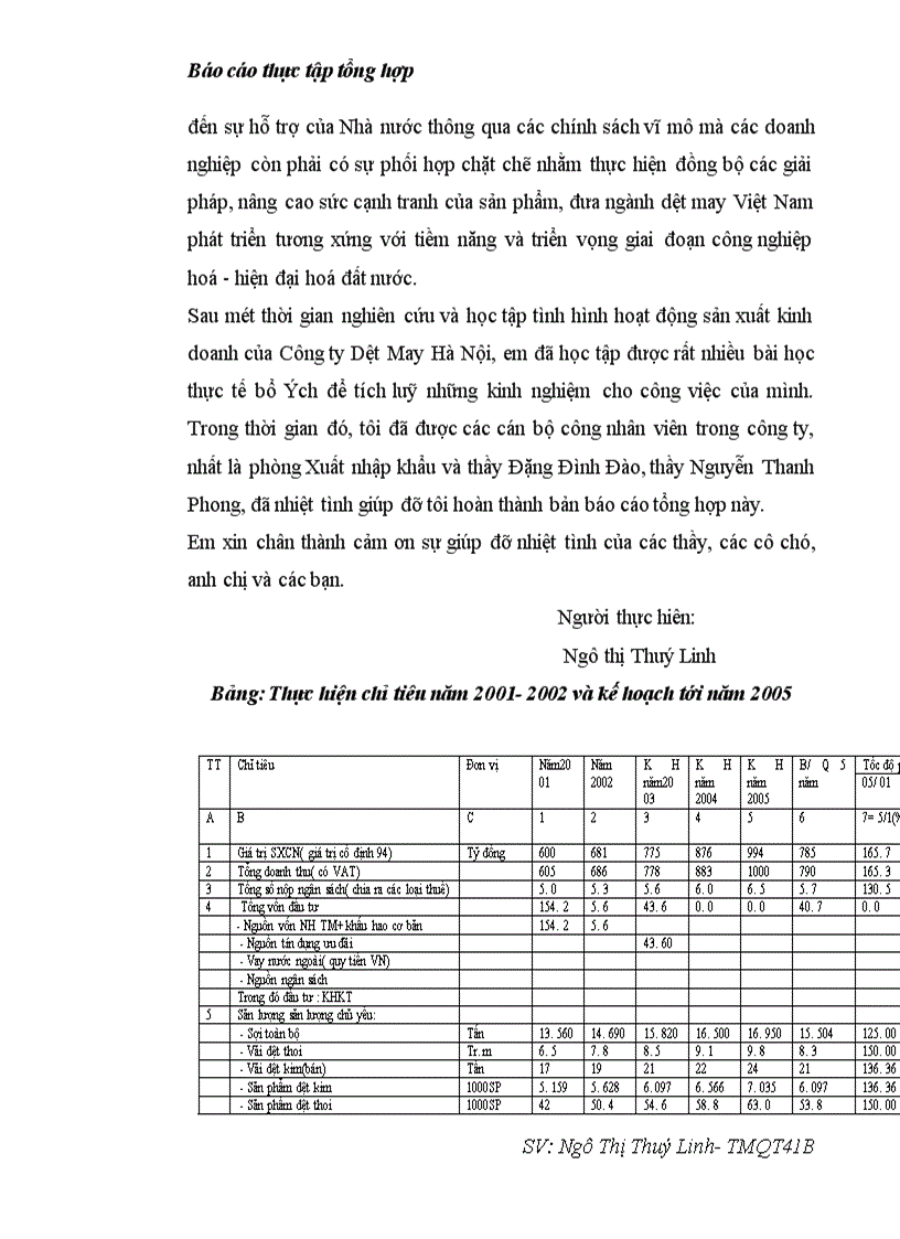 image for page Báo cáo thực tập tại Công ty Dệt May Hà Nội