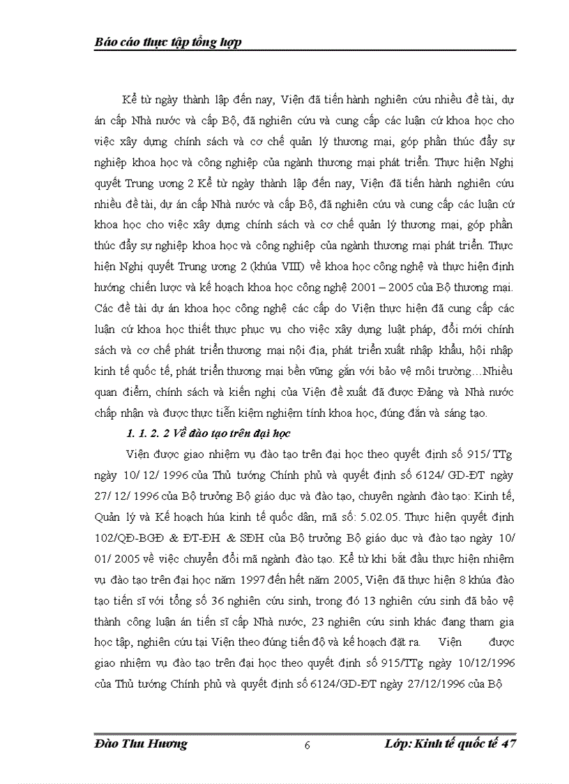 image for page Hoạt động của viện nghiên cứu thương mại