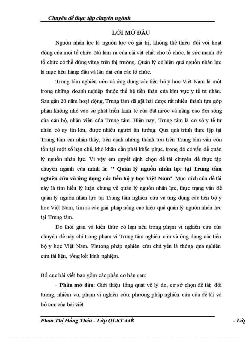 image for page Quản lý nguồn nhân lực tại Trung tâm nghiên cứu và ứng dụng các tiến bộ y học Việt Nam