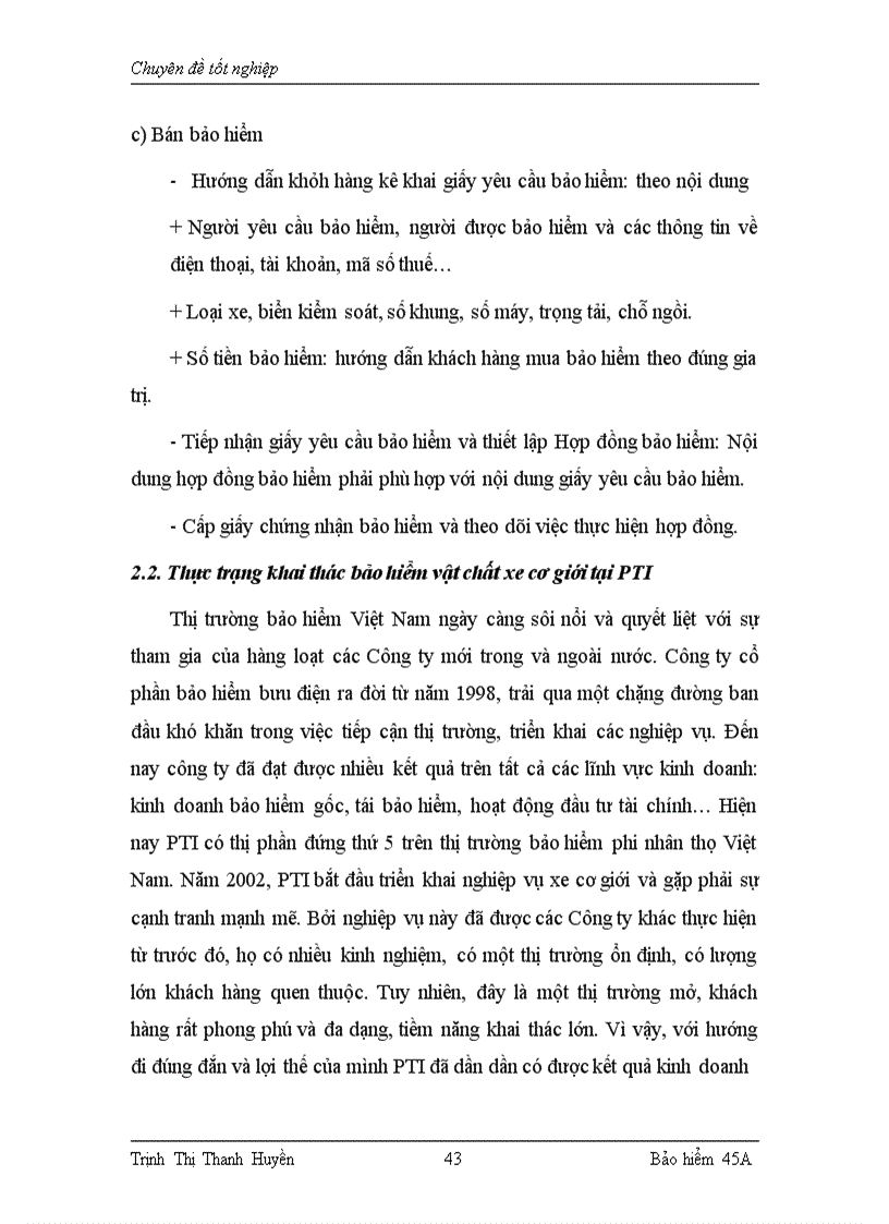 image for page Tình hình khai thác bảo hiểm vật chất xe cơ giới tại Công ty cổ phần Bảo hiểm Bưu điện giai đoạn 2002 – 2006