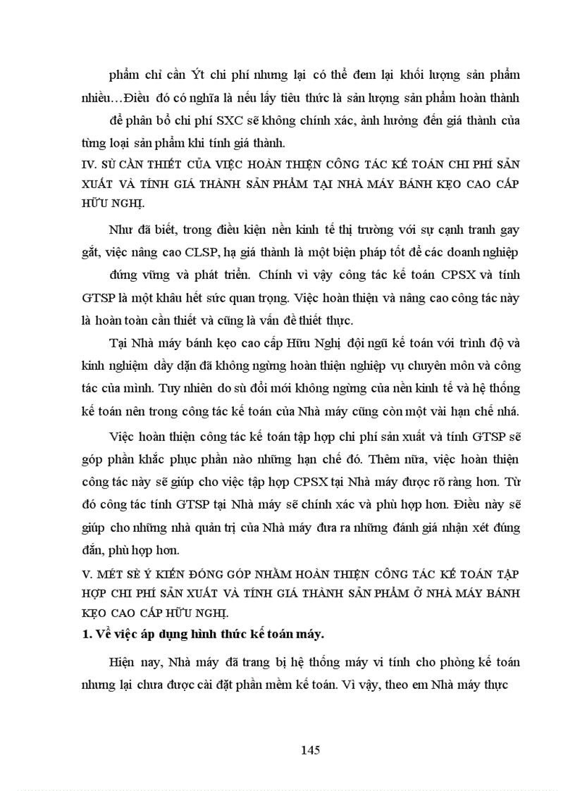 image for page Hoàn thiện công tác kế toán chi phí sản xuất và tính giá thành sản phẩm tại Nhà máy bánh kẹo cao cấp Hữu Nghị.