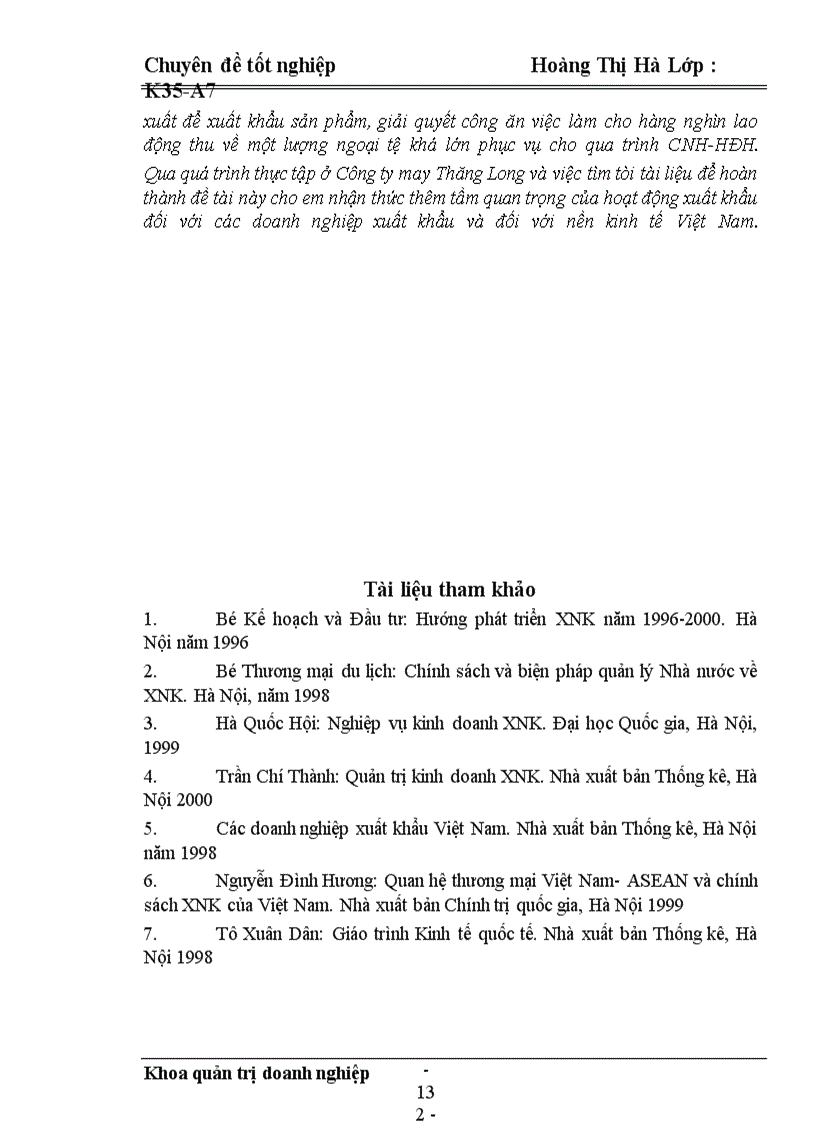 image for page Một số giải pháp nhằm thúc đẩy hoạt động xuất khẩu hàng may mặc ở công ty may Thăng Long làm chuyên đề tốt nghiệp của mình