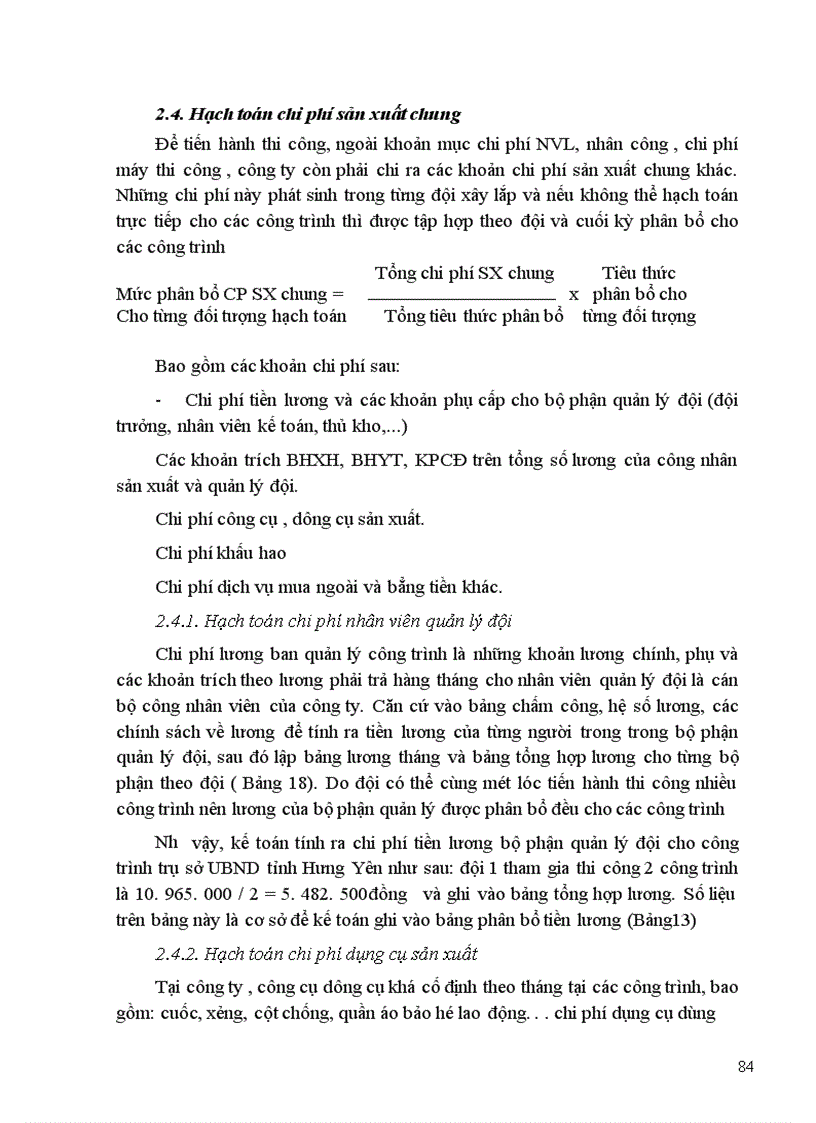 image for page Hạch toán chi phí sản xuất và tính giá thành sản phẩm Xây lắp