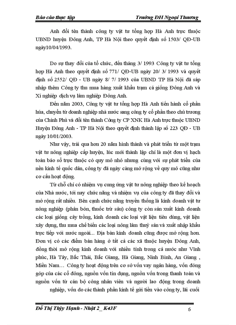 image for page Hoạt động nhập khẩu phân bón và tình hình tiêu thụ phân bón trong nội địa của công ty CP XNK Hà Anh