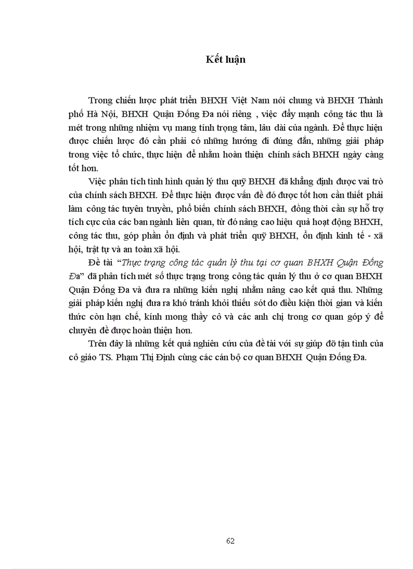 image for page Thực trạng công tác quản lý thu quỹ BHXH ở cơ quan BHXH Quận Đống Đa