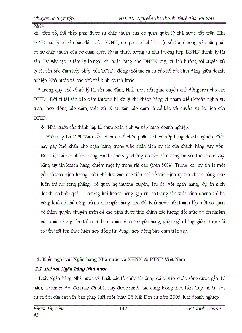 image for page Quy chế pháp lý về bảo đảm tiền vay và thực tiễn áp dụng tại chi nhánh NHNN & PTNT Láng Hạ