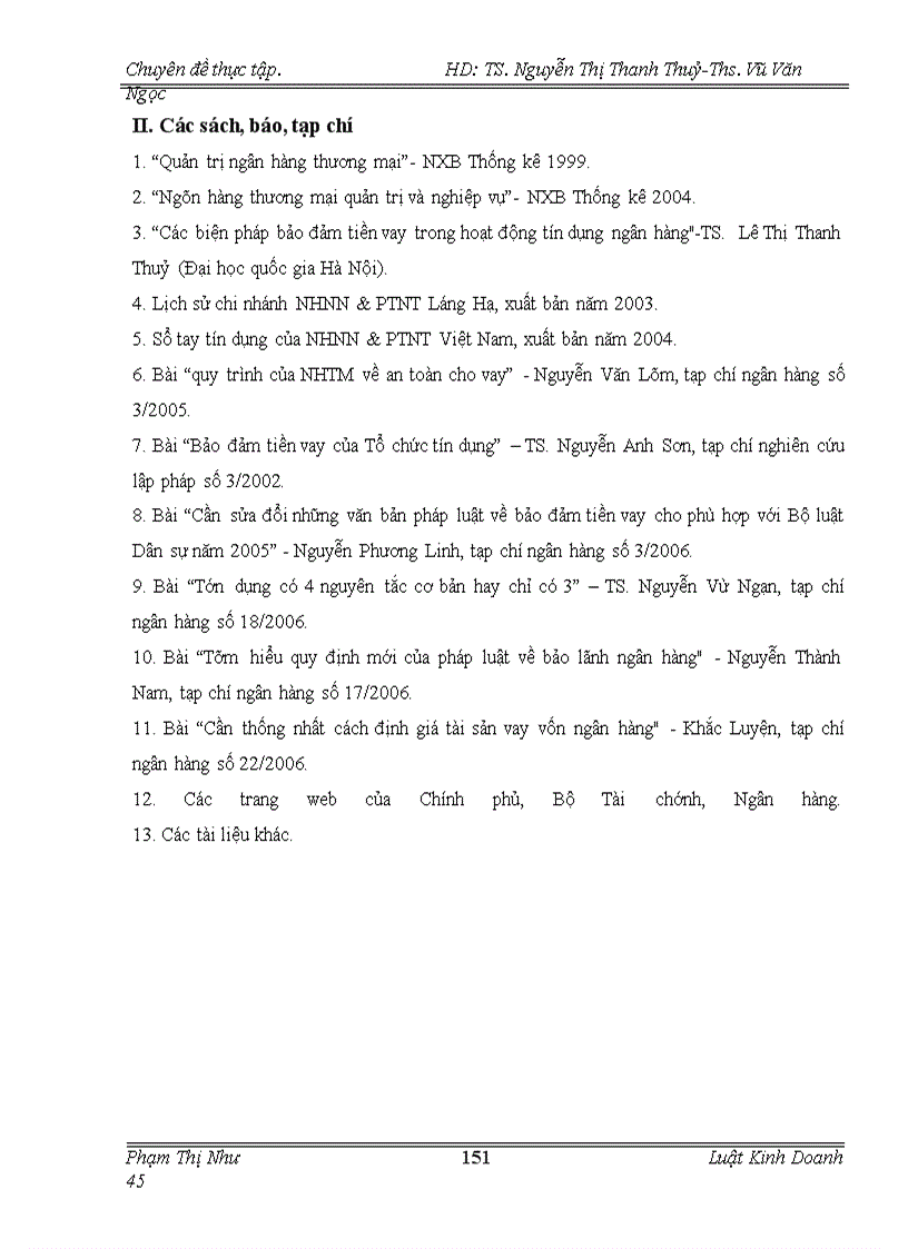 image for page Quy chế pháp lý về bảo đảm tiền vay và thực tiễn áp dụng tại chi nhánh NHNN & PTNT Láng Hạ