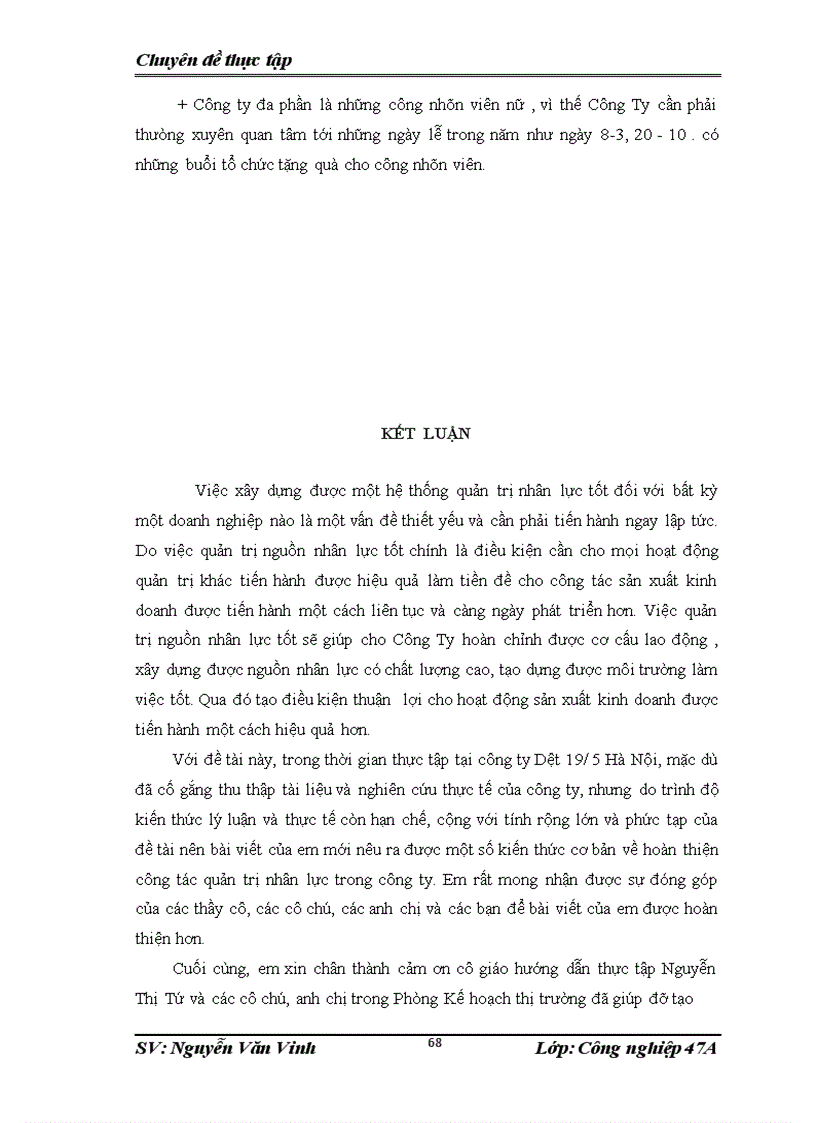image for page Một số giải pháp hoàn thiện công tác quản trị nhân lực trong công ty Dệt 19-5