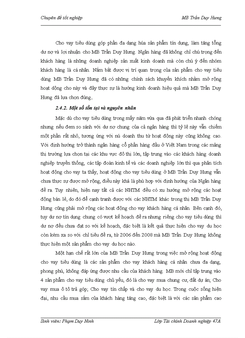 image for page Mở rộng hoạt động cho vay tiêu dùng tại Ngân hàng Thương mại Cổ phần Quân đội – Chi nhánh Trần Duy Hưng