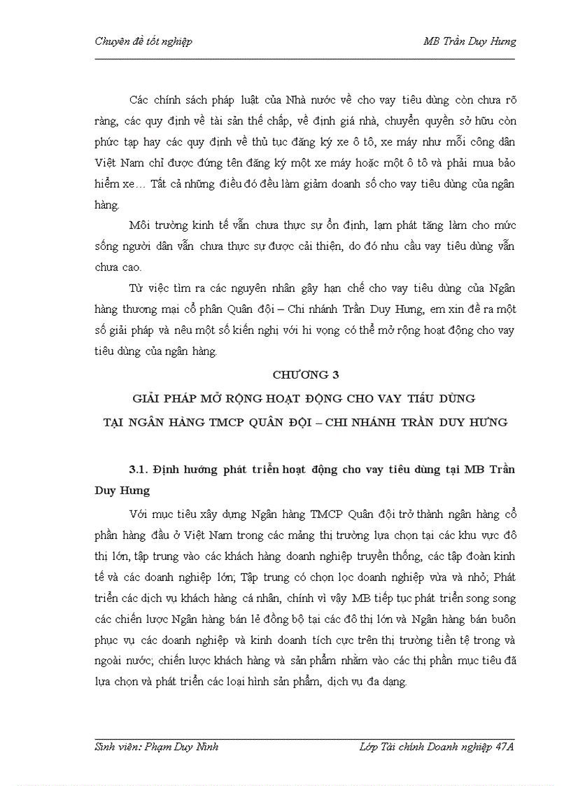 image for page Mở rộng hoạt động cho vay tiêu dùng tại Ngân hàng Thương mại Cổ phần Quân đội – Chi nhánh Trần Duy Hưng