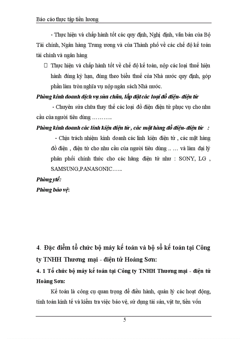 Kế toán tiền lương và các khoản trích theo lương tại Công ty TNHH Thương mại -điện tử Hoàng Sơn