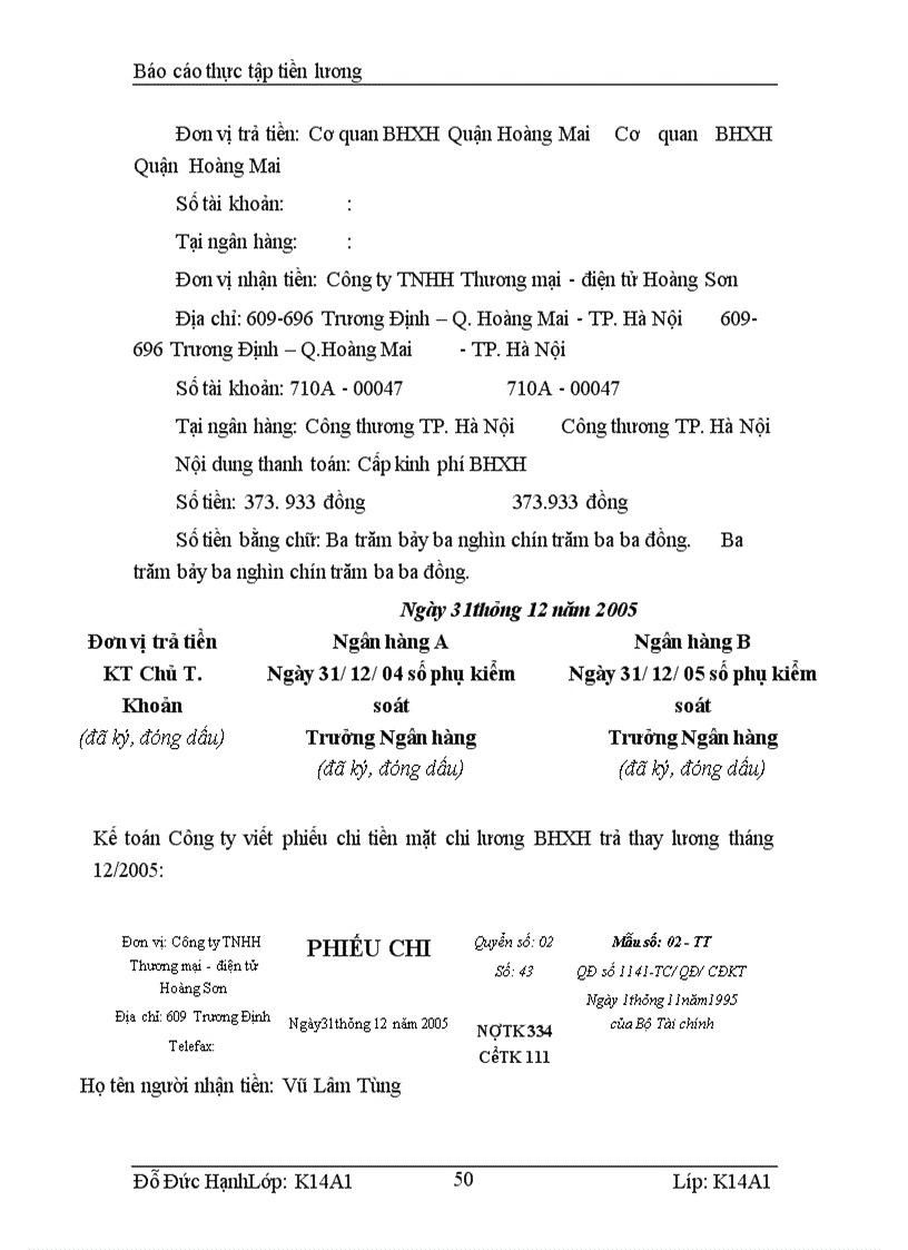 image for page Kế toán tiền lương và các khoản trích theo lương tại Công ty TNHH Thương mại -điện tử Hoàng Sơn