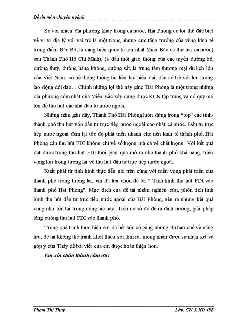 image for page Tình hình thu hút FDI vào thành phố Hải Phòng