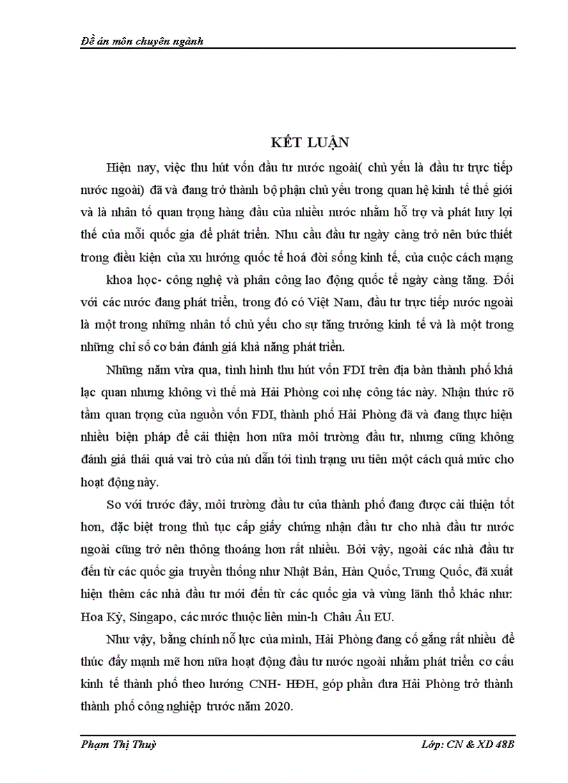 image for page Tình hình thu hút FDI vào thành phố Hải Phòng