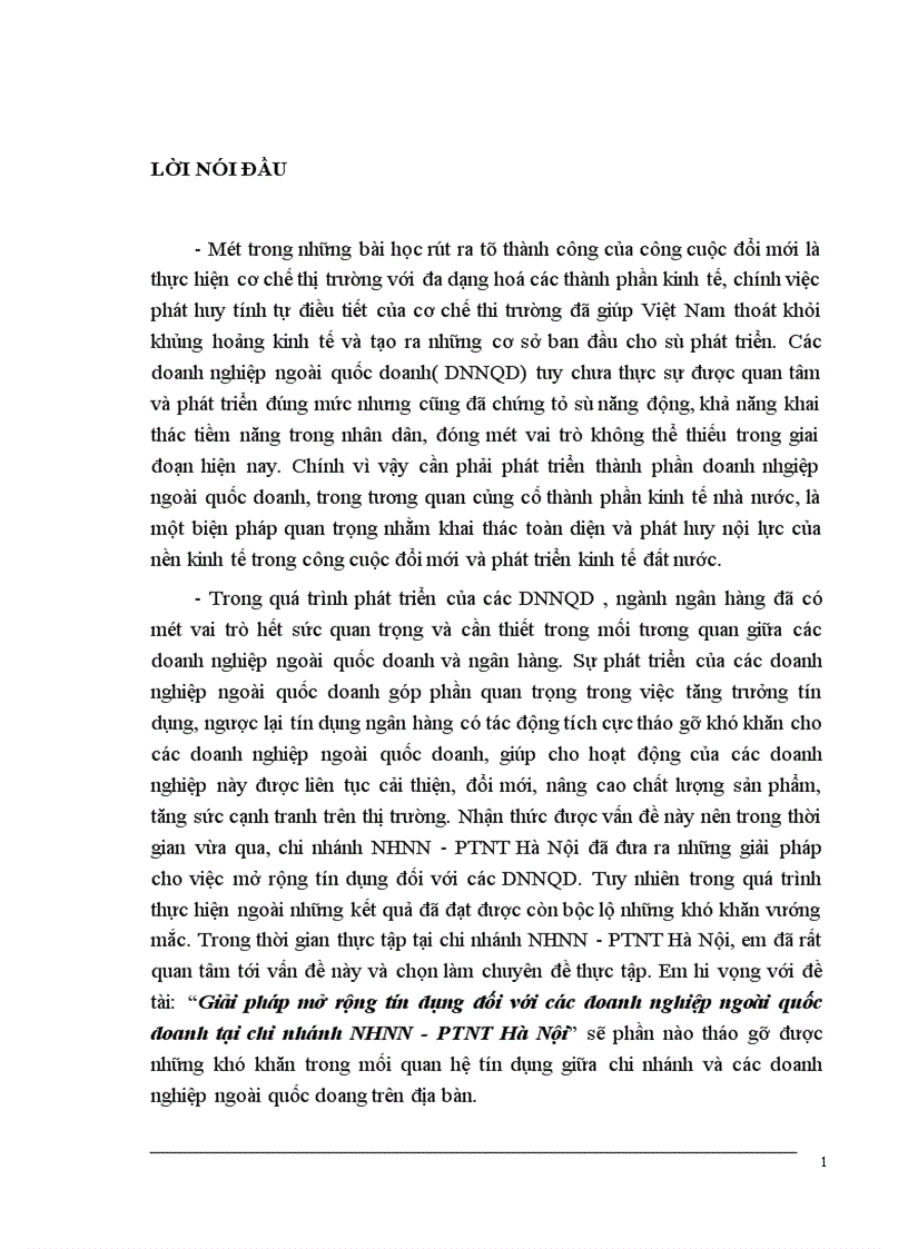 image for page Giải pháp mở rộng tín dụng đối với các doanh nghiệp ngoài quốc doanh tại chi nhánh NHNN-PTNT Hà Nội