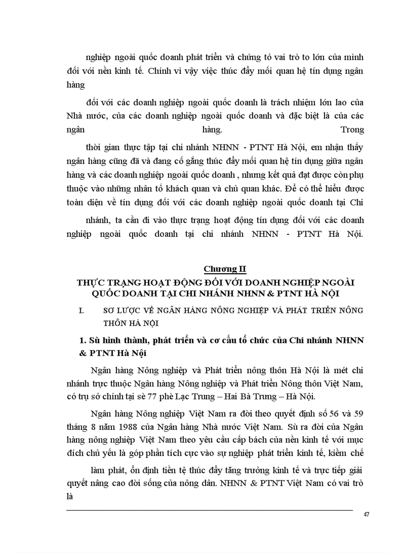 image for page Giải pháp mở rộng tín dụng đối với các doanh nghiệp ngoài quốc doanh tại chi nhánh NHNN-PTNT Hà Nội