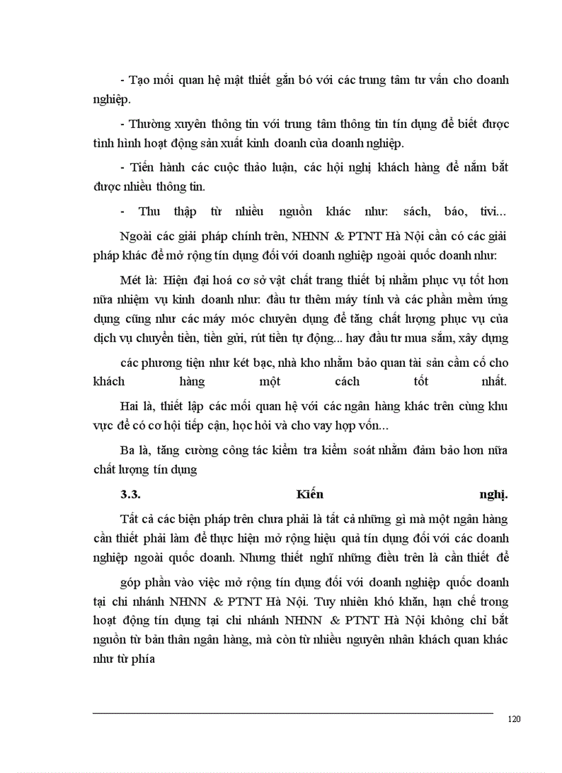 image for page Giải pháp mở rộng tín dụng đối với các doanh nghiệp ngoài quốc doanh tại chi nhánh NHNN-PTNT Hà Nội