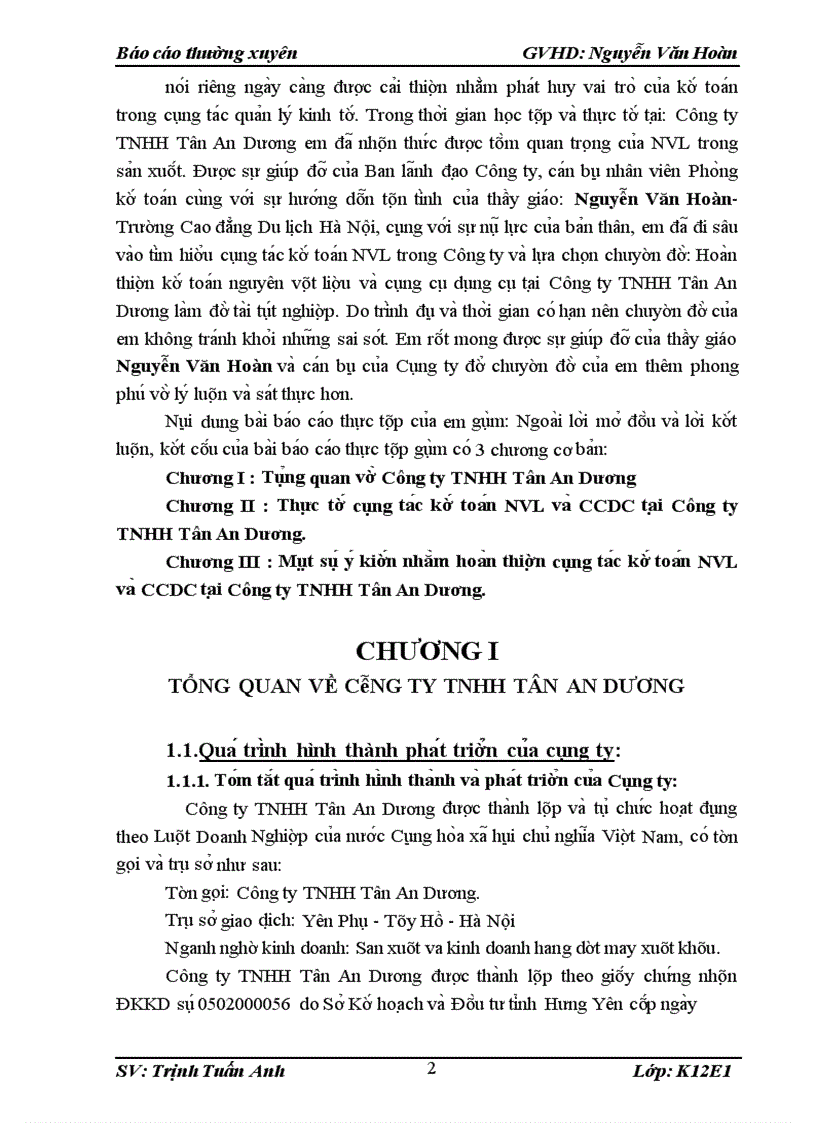 image for page Công tác kế toán NVL và CCDC tại Công ty TNHH Tân An Dương.