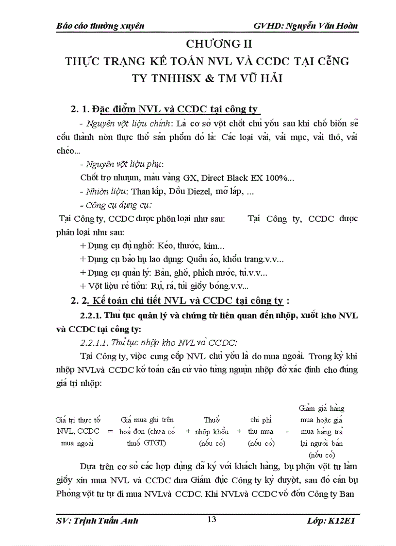image for page Công tác kế toán NVL và CCDC tại Công ty TNHH Tân An Dương.