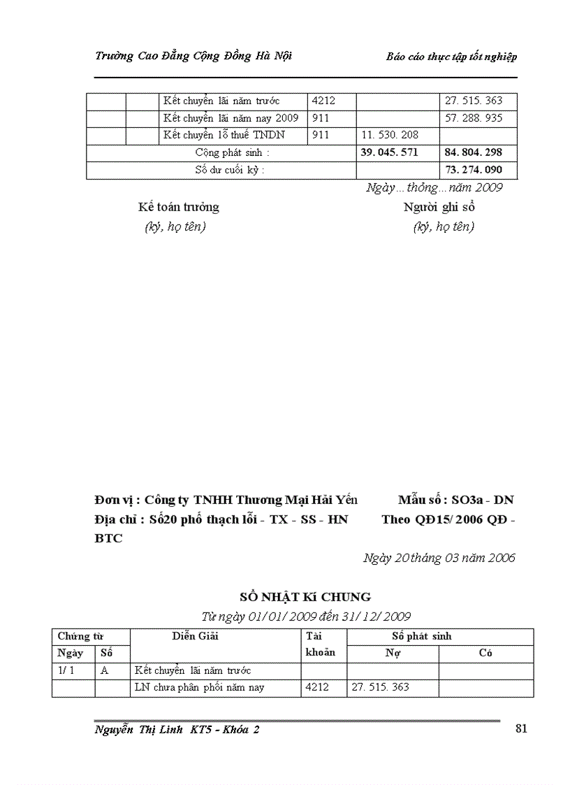 image for page Kế toán bán hàng và xác định kết quả kinh doanh ở Công ty TNHH Thương Mại Hải Yến