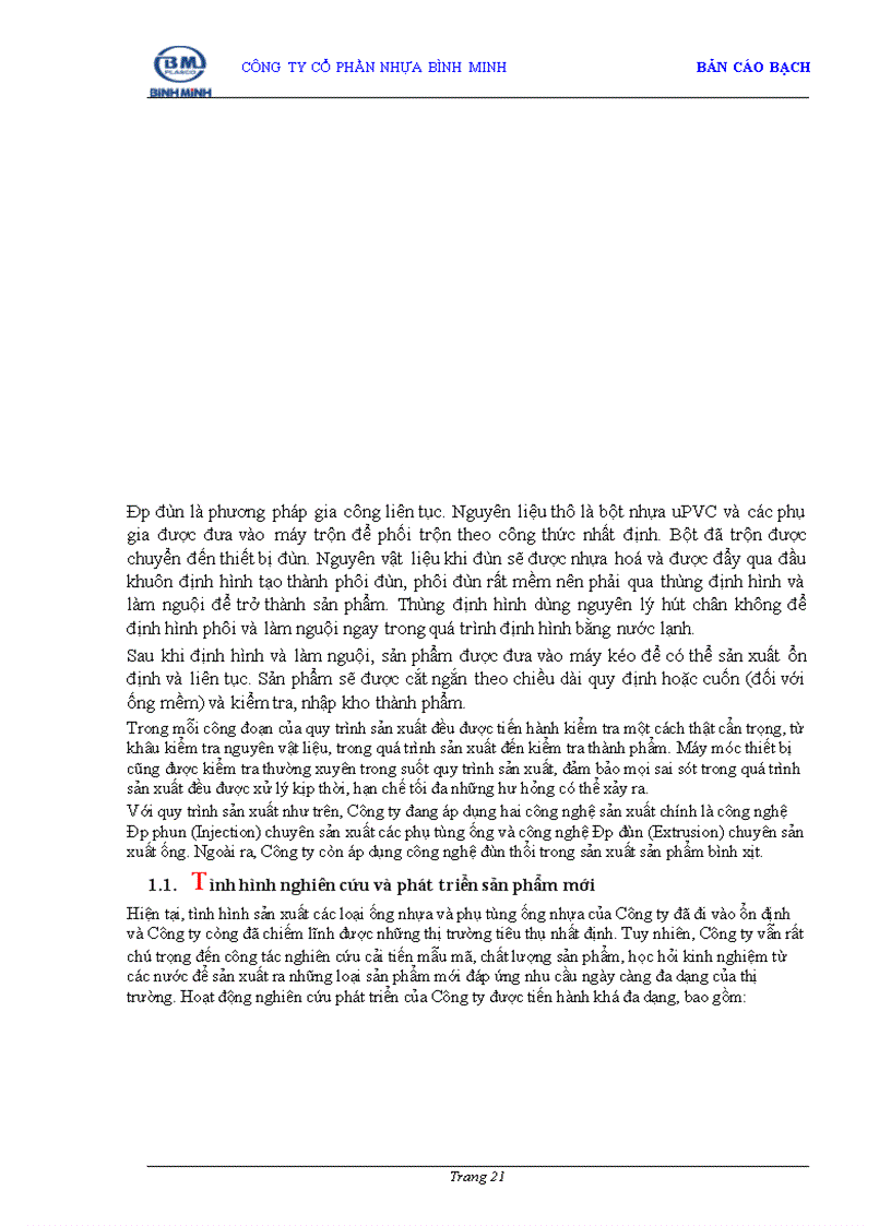 image for page Bản cáo bạch Công ty Cổ phần Nhựa Bình Minh