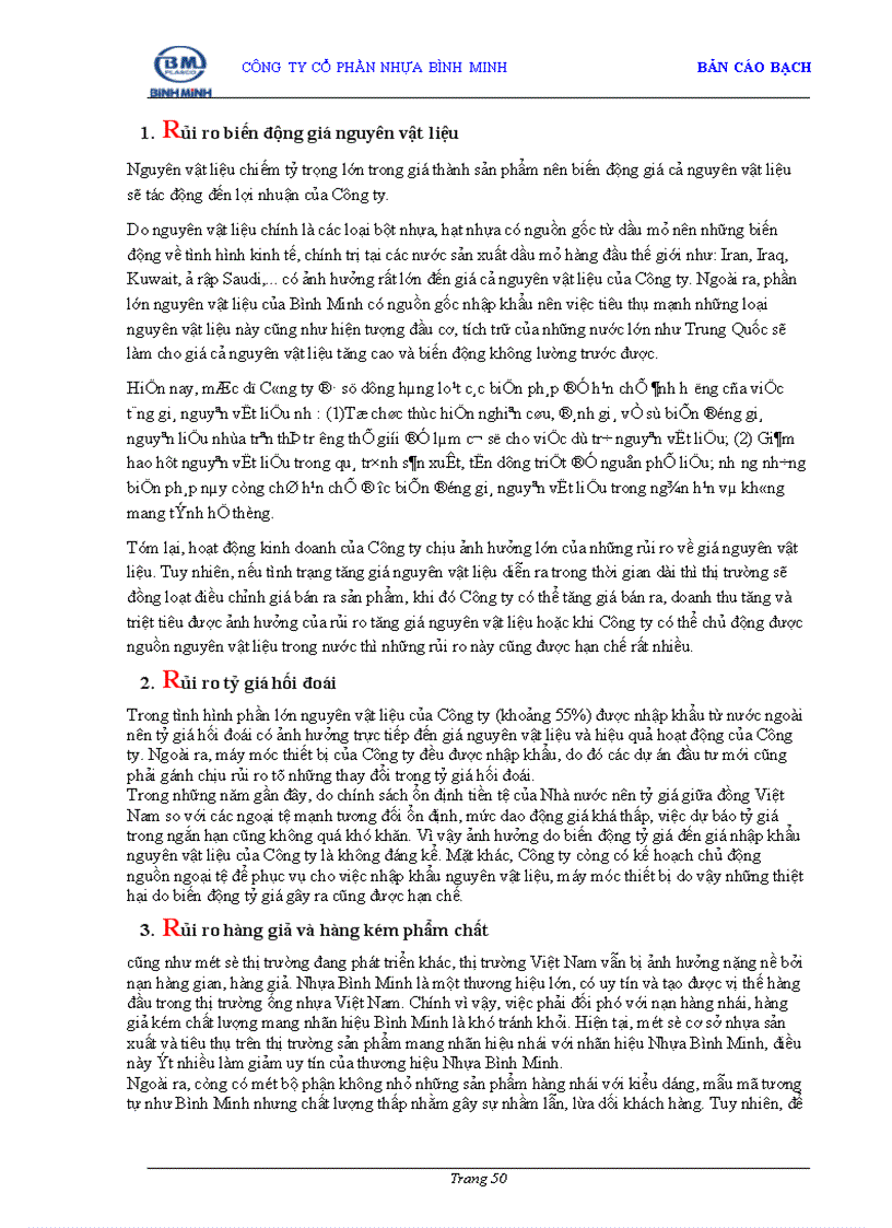 image for page Bản cáo bạch Công ty Cổ phần Nhựa Bình Minh