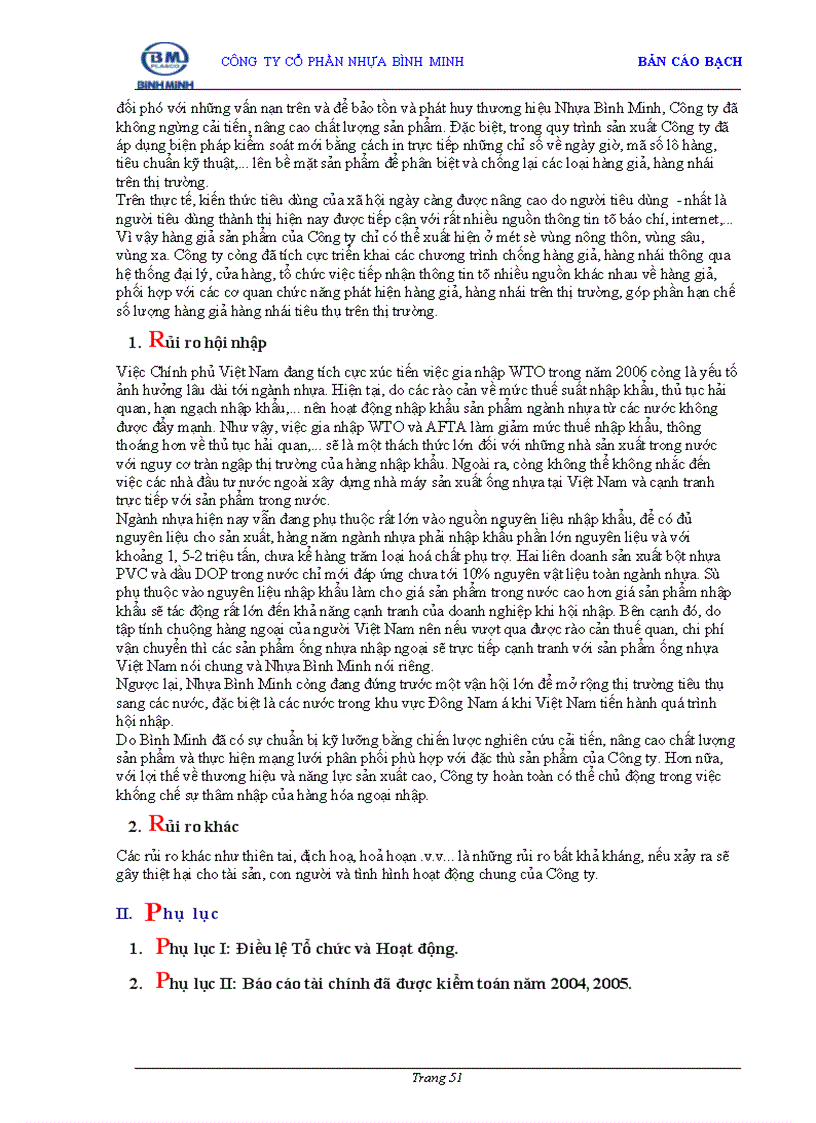 image for page Bản cáo bạch Công ty Cổ phần Nhựa Bình Minh