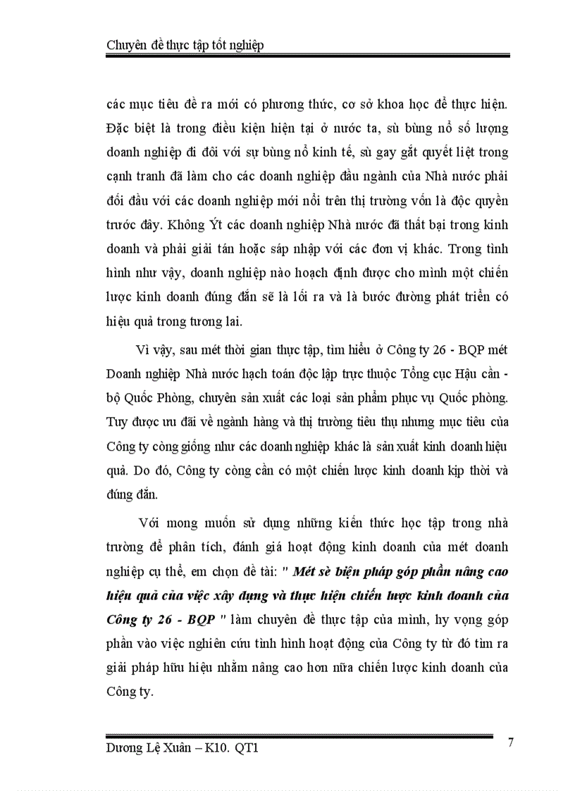 image for page Một số biện pháp góp phần nâng cao hiệu quả của việc xây dựng và thực hiện chiến lược kinh doanh của Công ty 26 - BQP