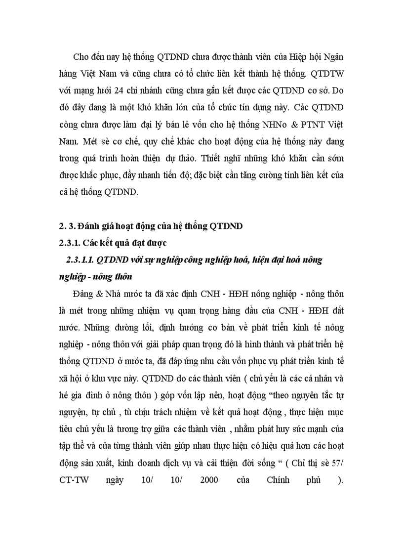 image for page Đánh giá hoạt động của hệ thống Quỹ tín dụng nhân dân