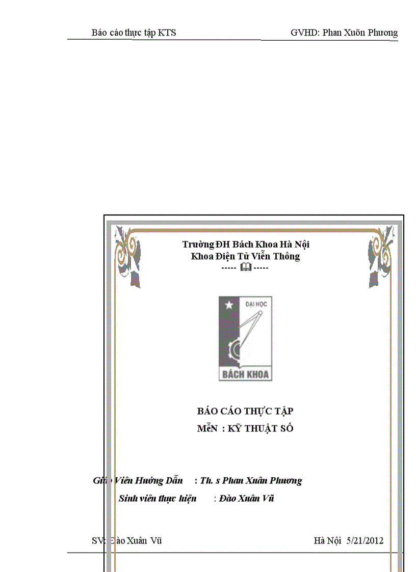 image for page Báo cáo thực tập môn kỹ thuật số, Đề Tài: Tạo Bộ Đếm Đồng Hồ