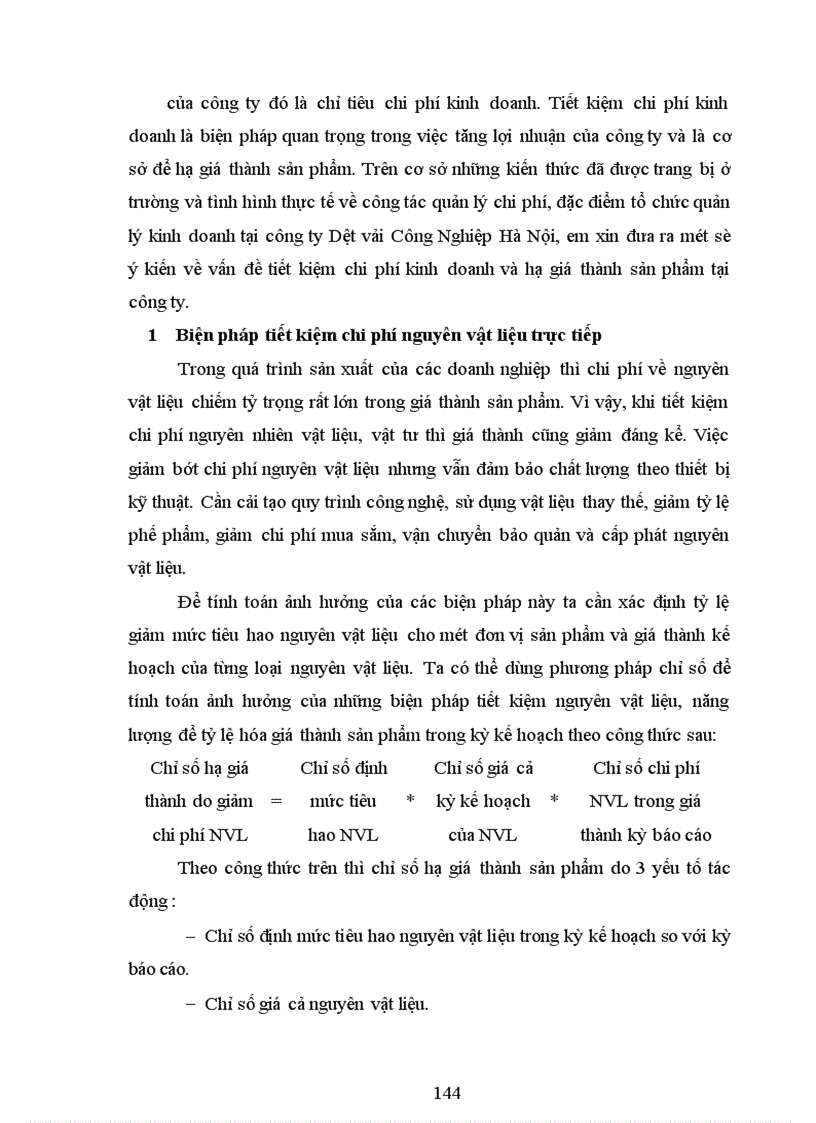 image for page Một số ý kiến đề xuất nhằm tiết kiệm chi phí kinh doanh và hạ giá thành sản phẩm tại công ty Dệt vải Công Nghiệp Hà Nội