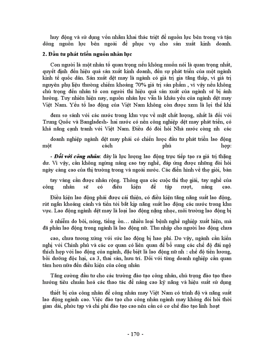 image for page Thực trạng và giải pháp đầu tư nâng cao khả năng cạnh tranh của ngành dệt may Việt Nam