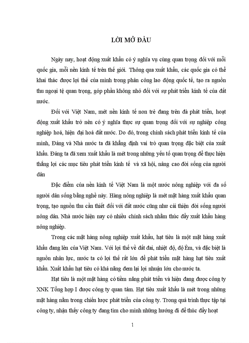 image for page Một số biện pháp thúc đẩy hoạt động xuất khẩu hạt tiêu ở công ty XNK Tổng hợp I