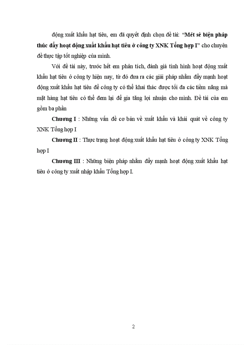 image for page Một số biện pháp thúc đẩy hoạt động xuất khẩu hạt tiêu ở công ty XNK Tổng hợp I